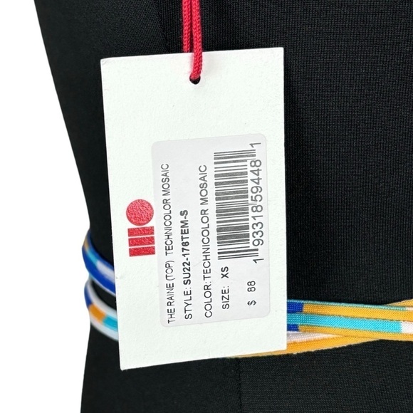 SOLID & STRIPED RAINE TECHNICOLOR MOSAIC EXTRA SMALL HALTER TRIANGLE BIKINI TOP - Picture 9 of 13